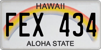 HI license plate FEX434