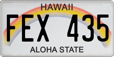 HI license plate FEX435