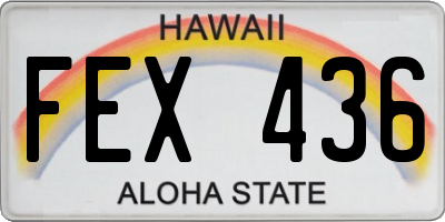 HI license plate FEX436
