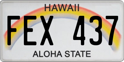 HI license plate FEX437
