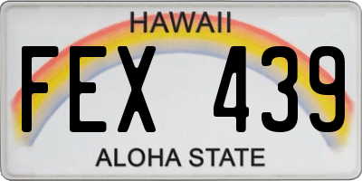 HI license plate FEX439
