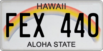 HI license plate FEX440