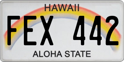 HI license plate FEX442