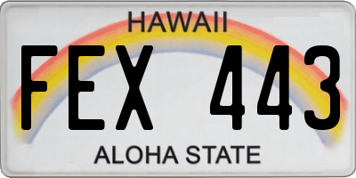 HI license plate FEX443