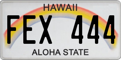 HI license plate FEX444
