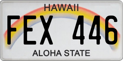 HI license plate FEX446