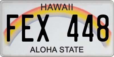 HI license plate FEX448