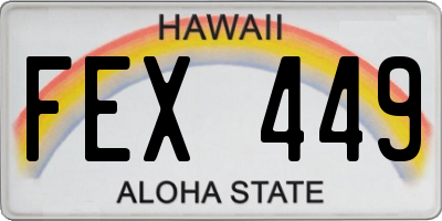 HI license plate FEX449