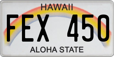 HI license plate FEX450