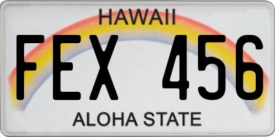 HI license plate FEX456