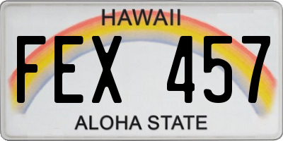 HI license plate FEX457