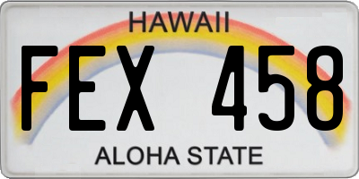 HI license plate FEX458