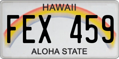 HI license plate FEX459