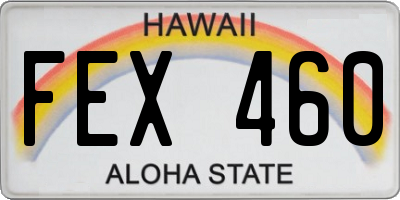 HI license plate FEX460