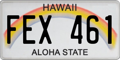 HI license plate FEX461