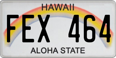 HI license plate FEX464