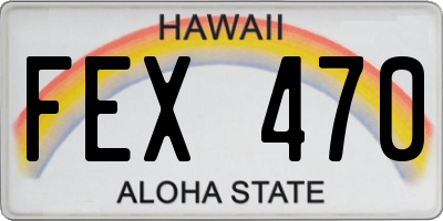 HI license plate FEX470