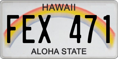 HI license plate FEX471