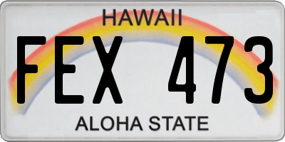 HI license plate FEX473
