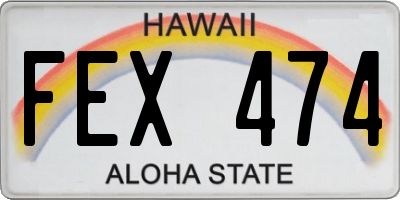 HI license plate FEX474