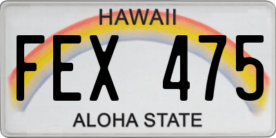 HI license plate FEX475