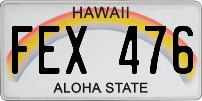 HI license plate FEX476