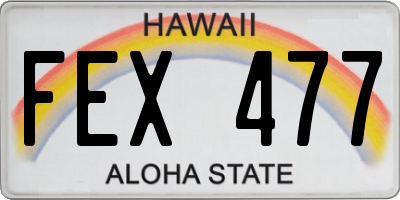 HI license plate FEX477