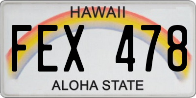 HI license plate FEX478