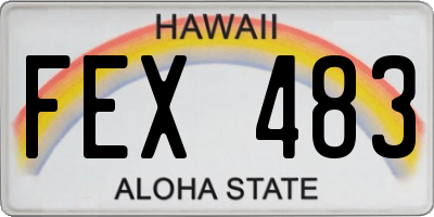 HI license plate FEX483