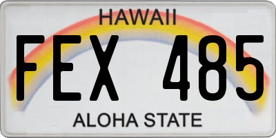 HI license plate FEX485