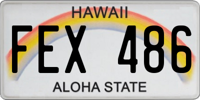 HI license plate FEX486