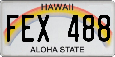 HI license plate FEX488