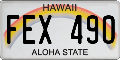 HI license plate FEX490