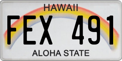 HI license plate FEX491
