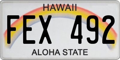 HI license plate FEX492