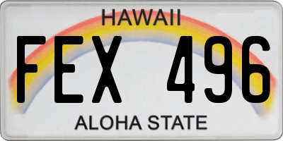 HI license plate FEX496