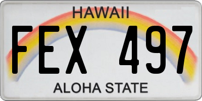 HI license plate FEX497