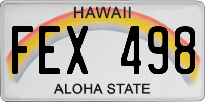 HI license plate FEX498