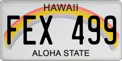 HI license plate FEX499