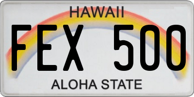 HI license plate FEX500