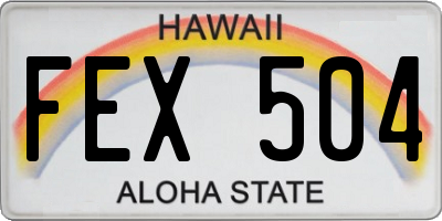 HI license plate FEX504
