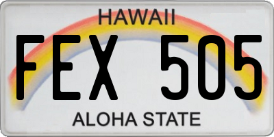 HI license plate FEX505