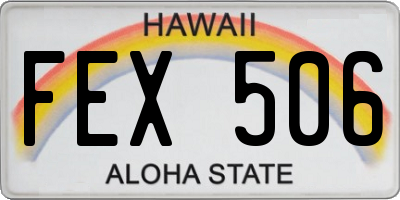 HI license plate FEX506