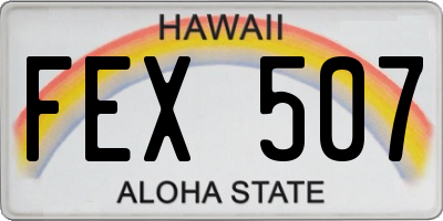 HI license plate FEX507