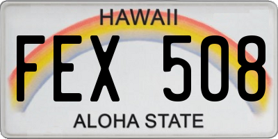 HI license plate FEX508