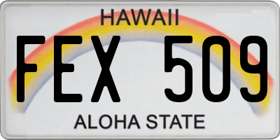 HI license plate FEX509