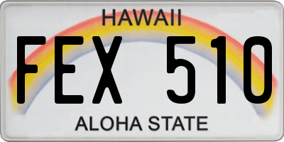 HI license plate FEX510