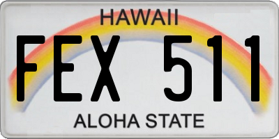 HI license plate FEX511