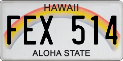 HI license plate FEX514
