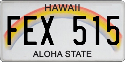 HI license plate FEX515